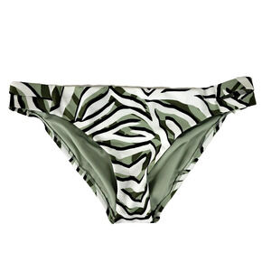 Bar III Bikini Bottom Size Medium Green White Geo Print Hipster Cut Out Sides